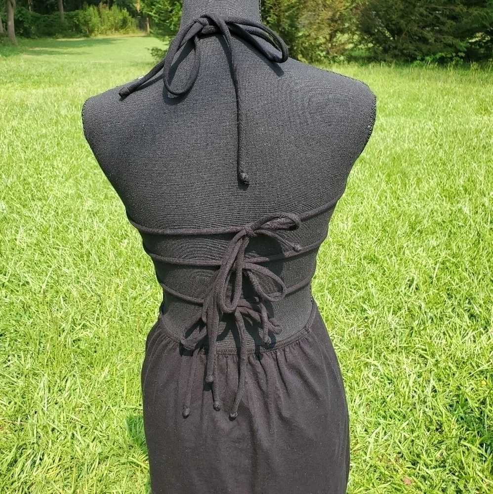 Black backless maxi tshirt dress small EUC - Picture 4 of 7